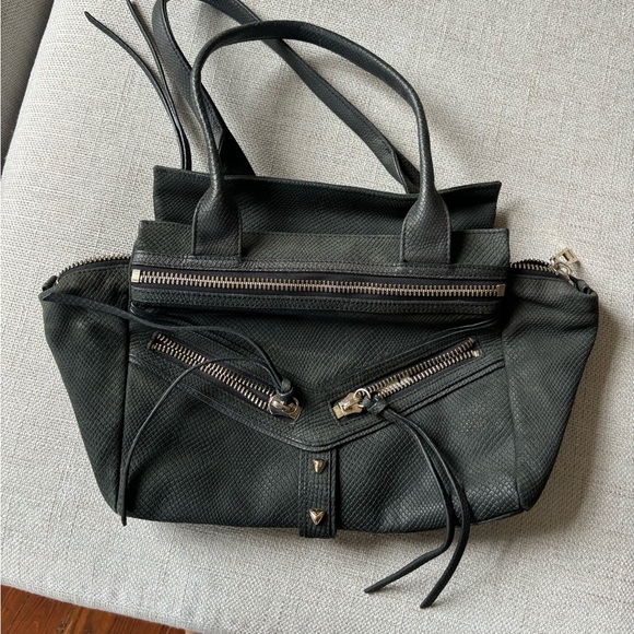 Botkier Trigger Suede Black Textured Handbag - Picture 2 of 6